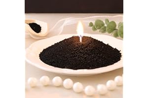 REISEN 2.2lb/35OZ Candle Sand Wax- Unscented Black Sand Candle with 10 Wicks & Wooden Spoon, Non Toxic Natural Wax Beads, Refillable Making Kits for Powder Candle Making