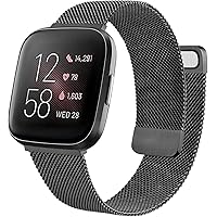 TEWIN Metal Bands Compatible with Fitbit Versa / Versa 2 / Versa Lite / Versa SE Smart Watch, Adjustable Magnetic…