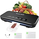 Choisonye Fully Automatic Vacuum Sealer Machine, 8-in-1 Modes , 85Kpa Suction Power, Food Sealer with Bags Storage, Build-in Cutter, Moist Mode and Air Suction Hose,Include 20PCS Pre-cut Bags