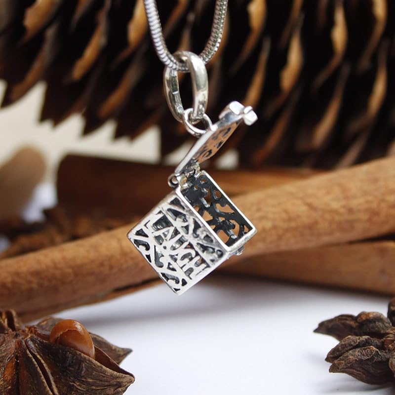 925 Sterling Silver Essential Oil Diffuser Necklace Aroma Pendant