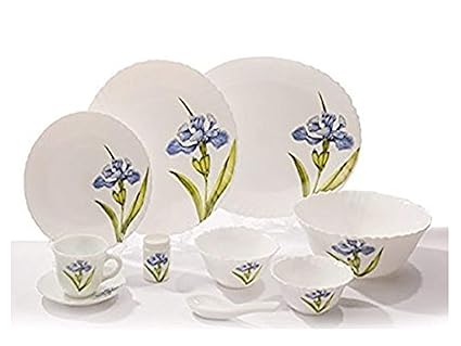 LaOpala Royal Iris Dinner Set, 33-Pieces, Multicolour