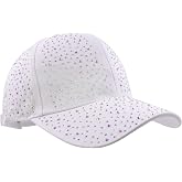 Shiny Rhinestone Baseball Cap for Women Girls Sparkle Crystal Velcro Ponycap Adjustable Mesh Trucker Hat Outdoors Sun Cap