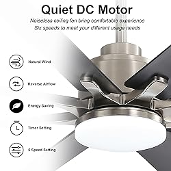 Sofucor 66 Inch Ceiling Fans with Lights, Smart