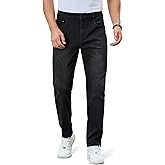 Cotrasen Men's Jeans Regular Fit Stretch Denim Pants Straight Classic Casual Pants