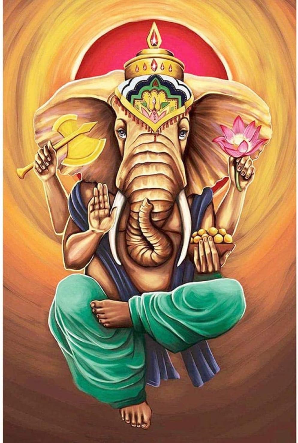 AQAAQ 1000 Piece Jigsaw Puzzle For Adult Large Wooden Decompression Game Difficulty Funny Wealth Ganesha Puzzle In Hand Family Interactive Games Great Holiday Leisure