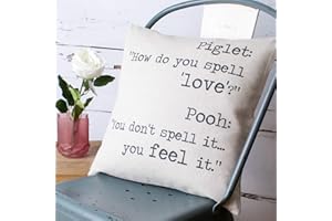 Dozili Personalised Typography with Your Words Quote Winnie The Pooh Love Linen Cotton Pillow Cover
