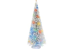 Department 56 Village Accessories Frosted Sisal Tree Lit Figurine, 11.42 Inch, White