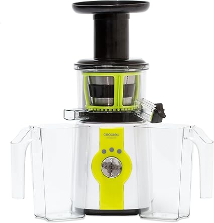 Cecotec Cecojuicer Pro Licuadora Prensado en Frío 250W Mantiene Propiedades  Naturales de Frutas y Verduras con Velocidad Lenta de 45rpm y Extrae hasta  un 30% Más de Zumo Sistema Más Silencioso con