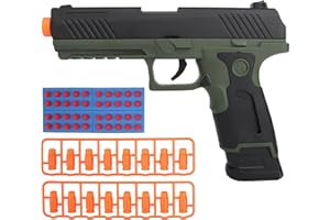 Hikoshi Foam Blasster Toy with 40 Soft Foam Projectiles, 16 Toy Casings, Two 7-Capacity Holders, for Ages 8+