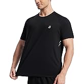 Roadbox Men's UPF 50+ Swim Rash Guard, Short Sleeve UV Sun Protection Workout Athletic Shirts Quick Dry Gym Running Tee Tops