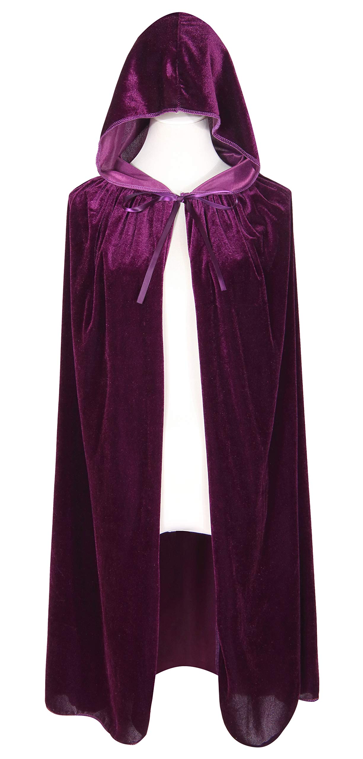 Txian Kids Hooded Velvet Cloak Halloween Christmas Fancy Cape for Kids (Purple)