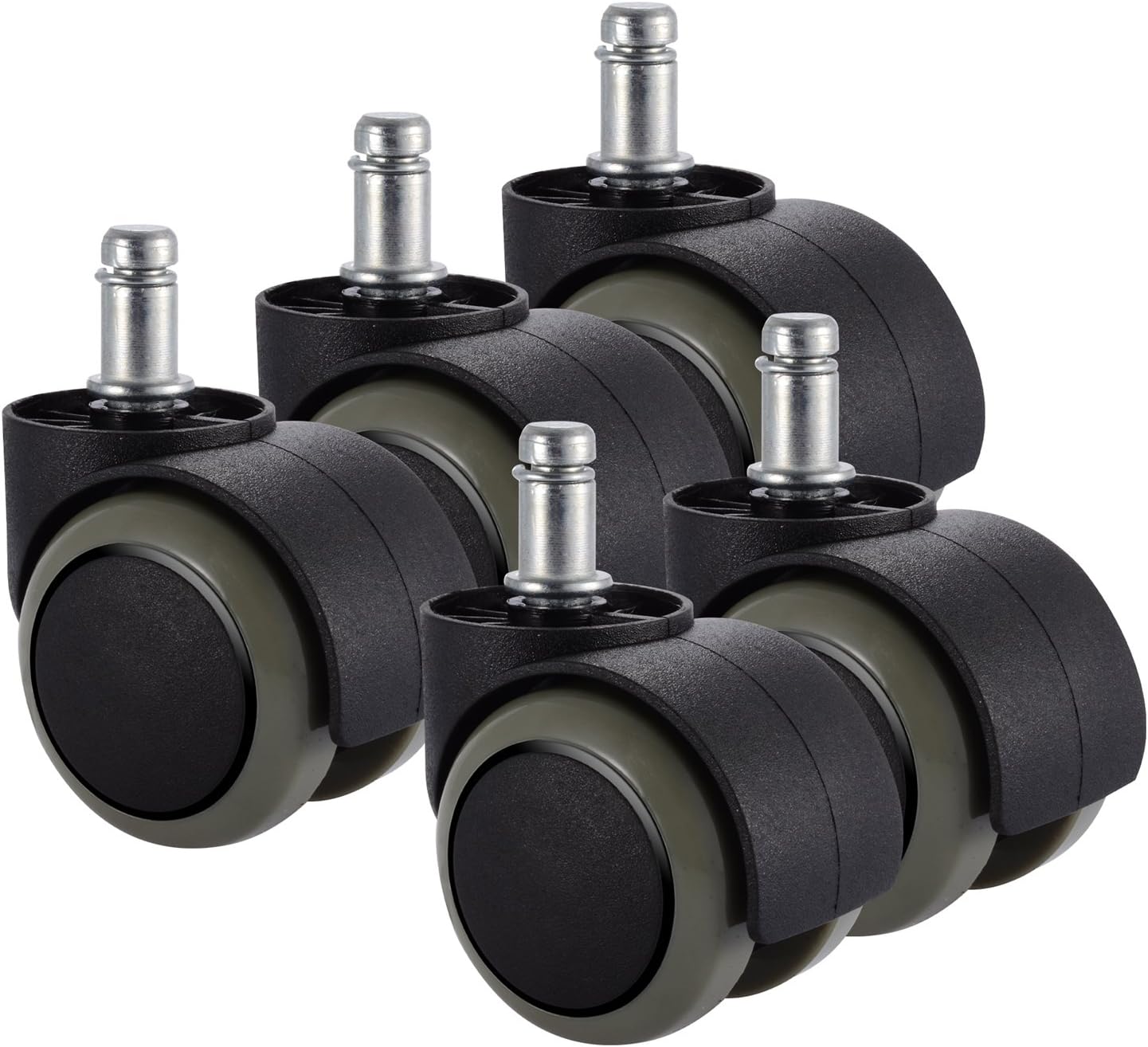 PChero 5 Packs Office Chair Casters Wheels with Universal Standard Size 11mm Stem Diameter and 22mm Stem Length (0.43inch X 0.86inch), Support up to 550LBs Weight: Furniture & Decor