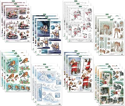 Katy Sue Christmas Die-Cut Decoupage Pack - 24 Pre-Cut Sheets