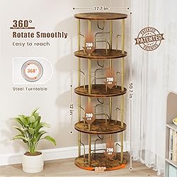 ALLSTAND Rotating Bookshelf, 4 Tier Spinning
