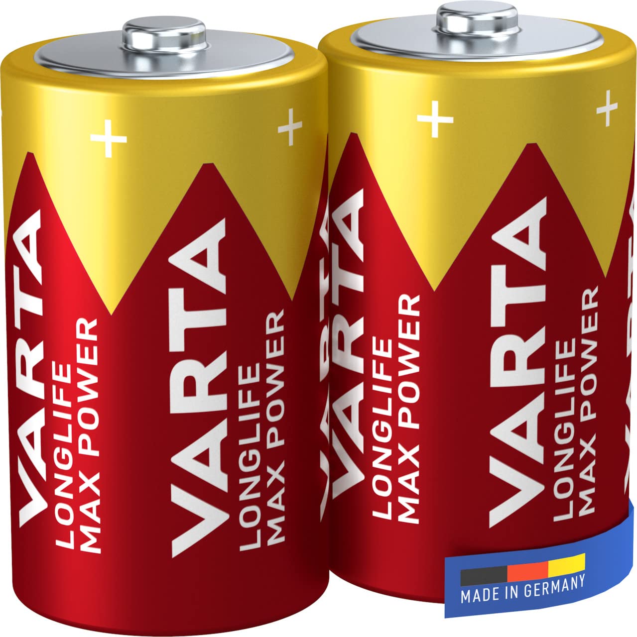 VARTA Longlife Max Power D Mono LR20 (2-pack) Alkaline Batteries – Made in Germany – ideal for toys and everyday devices