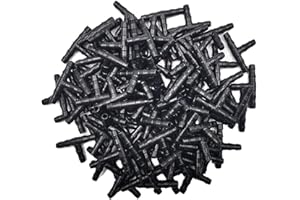 Kalolary 200pcs 1/4" Universal Barbed Tee Fittings, Drip Irrigation Barbed Connectors for 1/4 Inch Water Hose Connectors 4mm/7mm Water Tube Drip Irrigation Watering System
