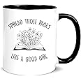 Yalocib Funny Good Girl Reader Mug, Spread Those Pages Like a Good Girl Mug, Funny Reading Mug, Book Lover Mug, Spicy Reader Mug, 11oz Ceramic Coffee Mug/Tea Cup, White/Black