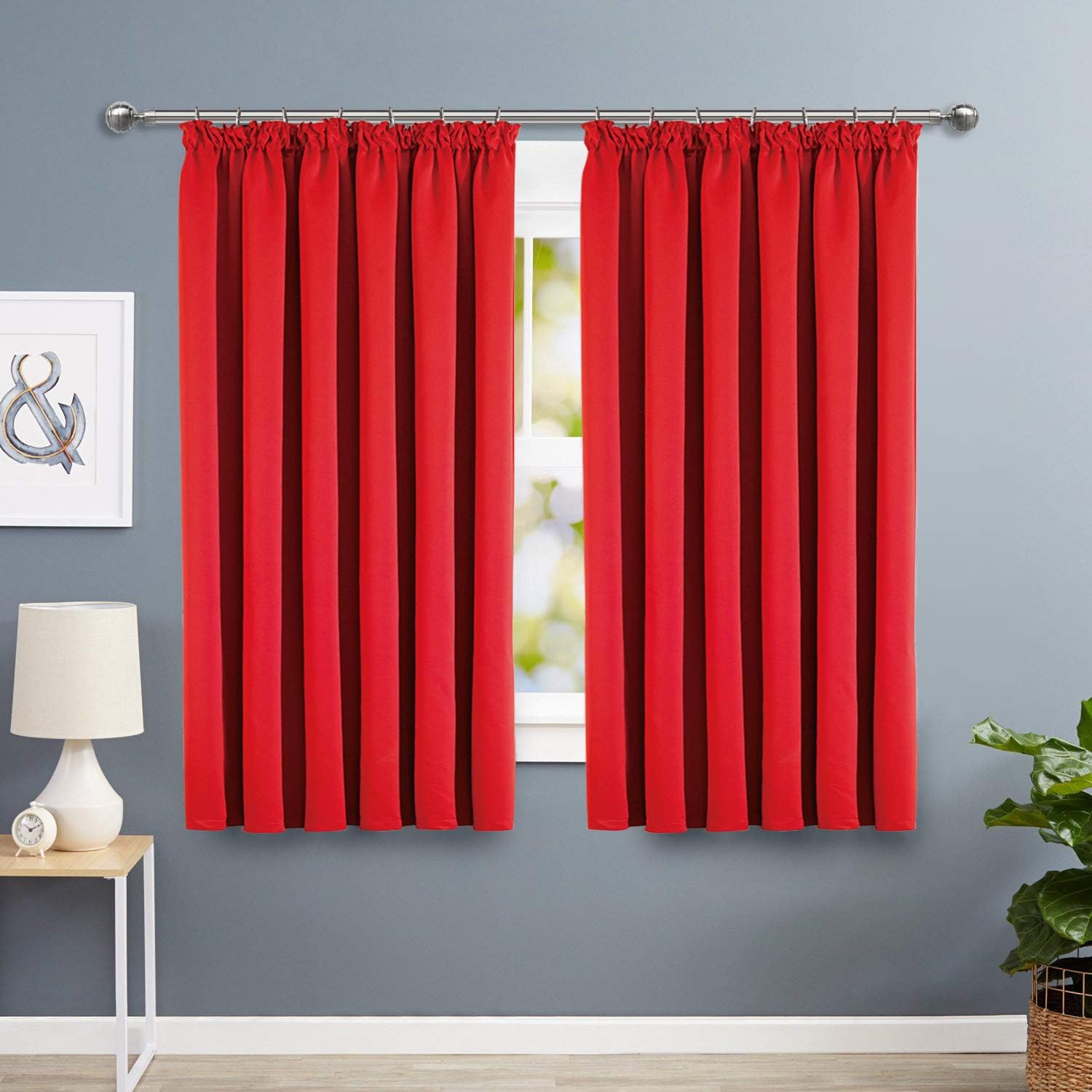Imperial Rooms Blackout Pleated Curtains Pair of Thermal insulated