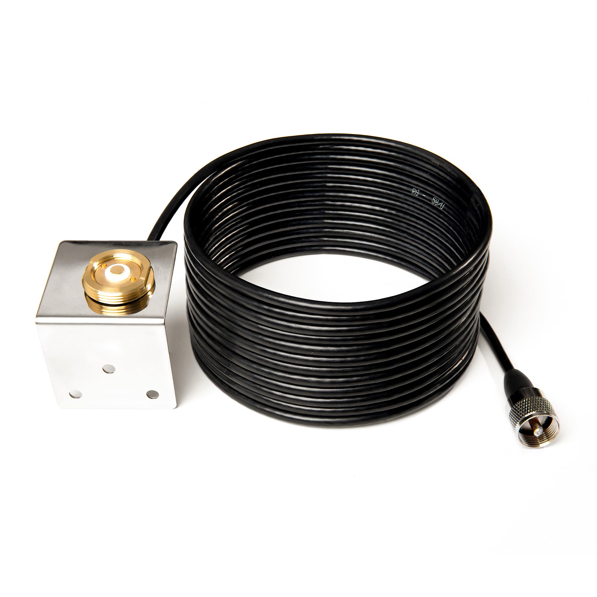 Fumei NMO L Shape Mount Mobile Antenna Bracket NMO to PL-259 Connector (Black)