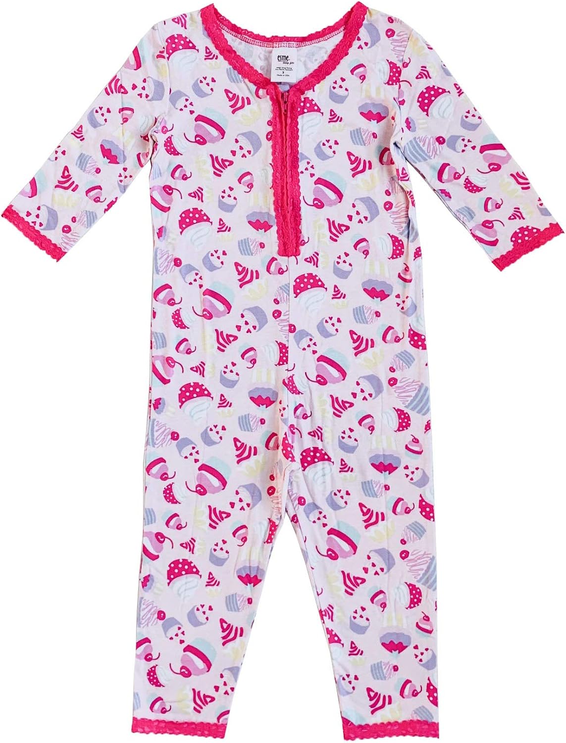 Amazon Com Esme Girl S Sleepwear 3 4 Sleeve Onesie Pajamas Clothing