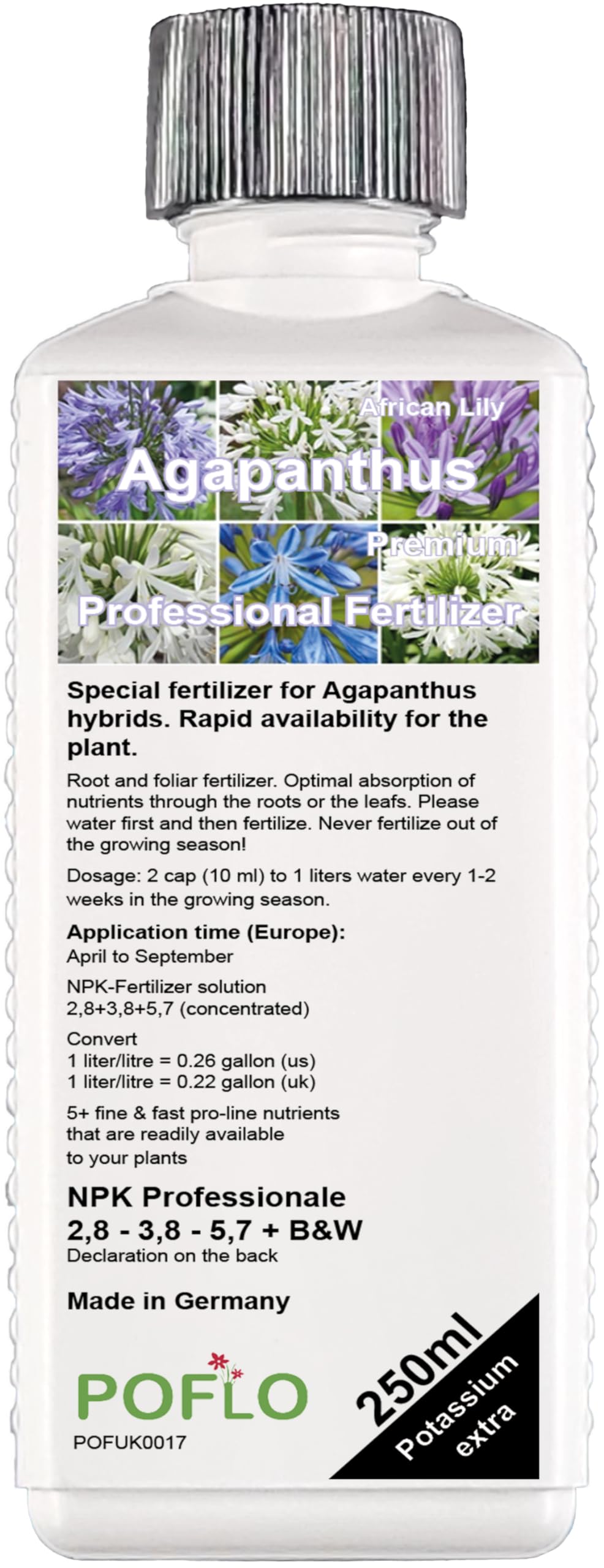 POFLO Fertilizer for African lilies. Fertilize agapanthus with fertilizer from the professional line 250ml