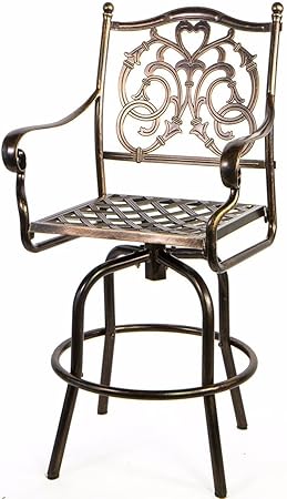 Amazon Com 9trading Outdoor Cast Aluminum Swivel Bar Stool Patio