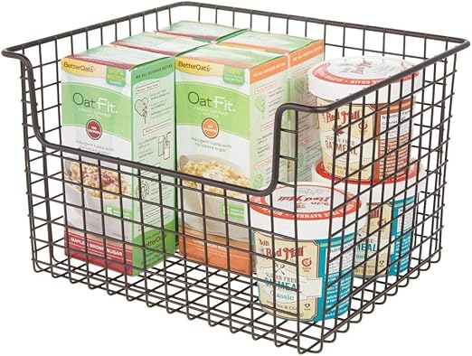 Amazon Com Mdesign Metal Kitchen Pantry Food Storage Organizer