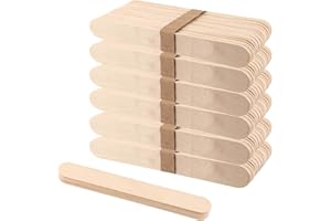 PINGEUI 200 Pcs 8 × 1 Inch Jumbo Craft Sticks, Wooden Large Tongue Depressors, Craft Sticks Ice Cream Sticks Jumbo for Plant 