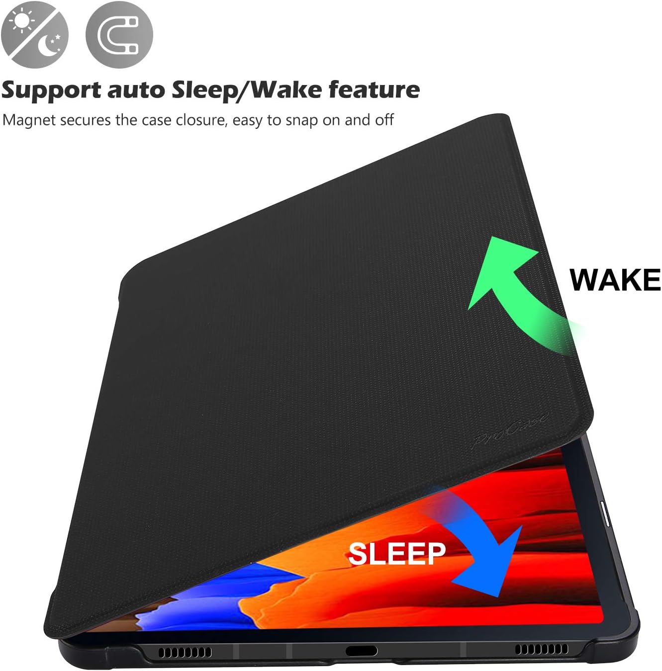 ProCase Case for Samsung Galaxy Tab S8 Plus 2022/ Tab S7 Fe 2021/ Tab S7 Plus 2020 with Pen Holder - Image 4