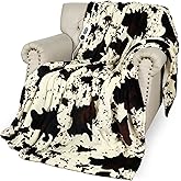 Heated Throw Blanket, 50"x60" Cow Print Electric Throw Heating Blanket, Cozy Soft Flannel Sherpa Heating Blankets with 9 Heat Levels & 2/4/8/12H Auto-Off