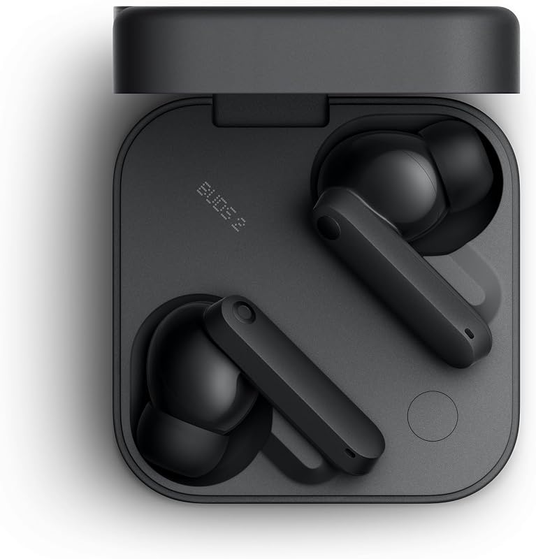 Buds 2 Kabellose Ohrhörer mit 48 dB Hybrid ANC, 55 Stunden Akkulaufzeit, 11mm PMI Treiber, 6 HD-Mikrofone und Spatial Audio, IP55 Wasserfest – Dunkelgrau — Foto 2 von 8