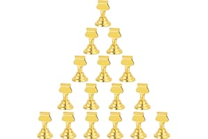 Urban Deco 16 Pieces Table Card Holder Place Card Holders 1.7 inches Gold Steel Card Holders for Photos, Food Signs, Memo Not