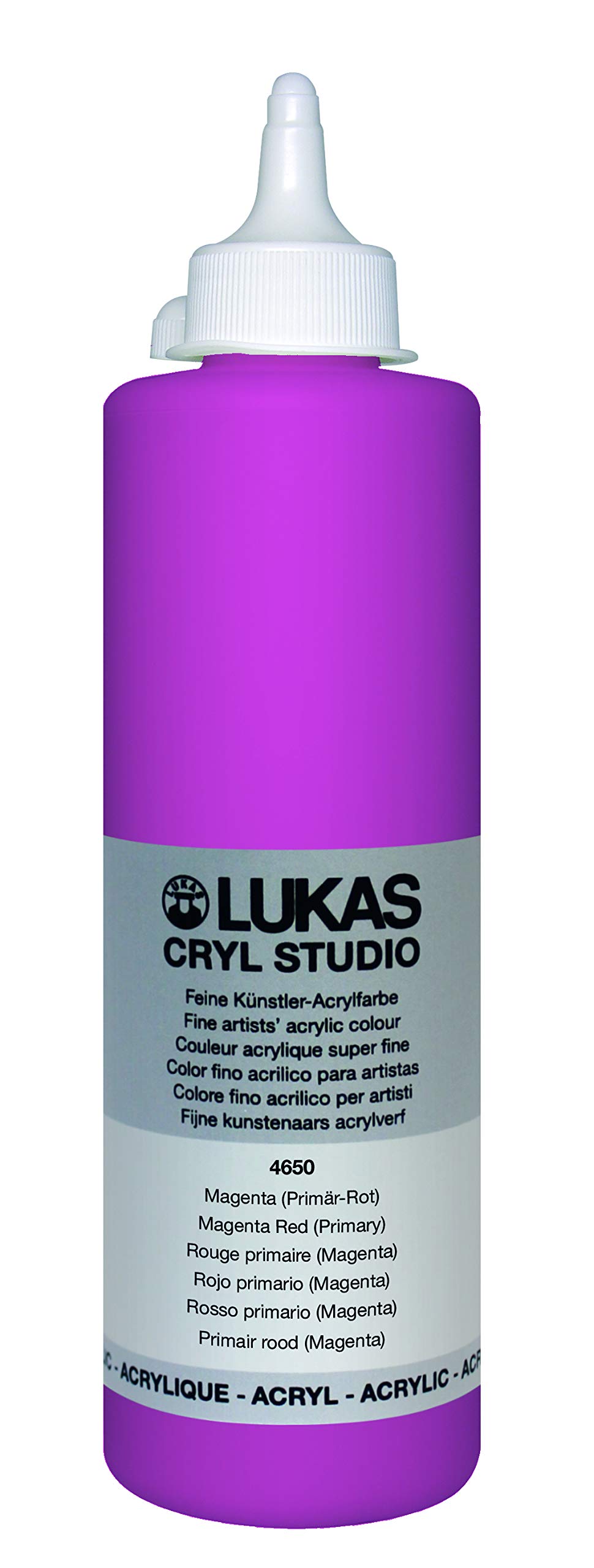 LUKAS Cryl Studio 500ml Premium Quality Acrylic Paint - Magenta (Primary Red)