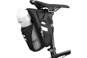 ROCKBROS Bike Seat Bag Bike Saddle Bag Under Seat Pack Reflective Large Capacity Bike Seat Storage Bag with Water Bottle Pouc