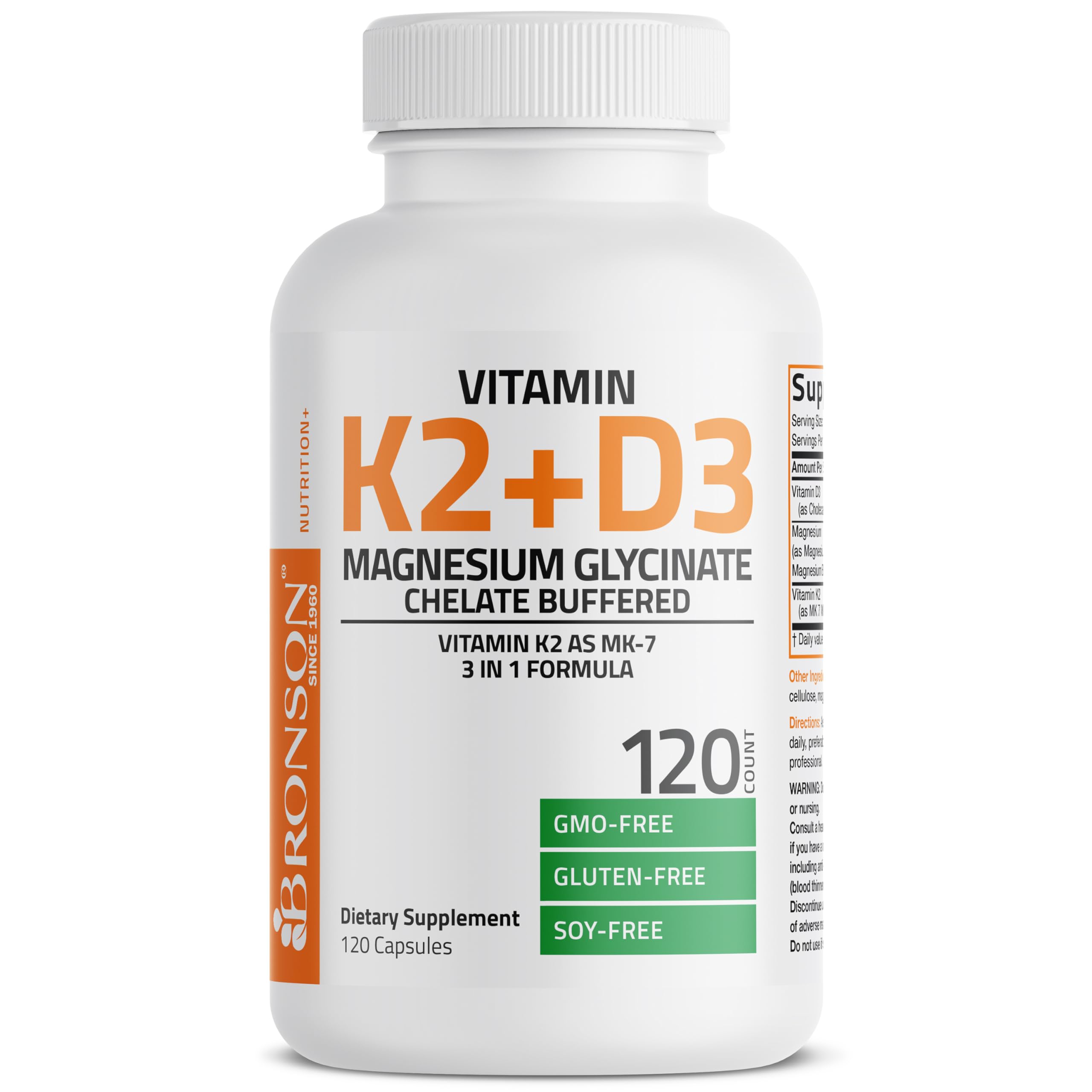 Vitamin K2 + D3 Magnesium Glycinate Chelate Buffered