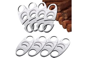 MPEEJ Cigar Cutter Guillotine, Stainless Steel Smooth Cigar Clippers Double Cut Blade, 8 Pack Silver Exquisite Cigar Scissors Accessories