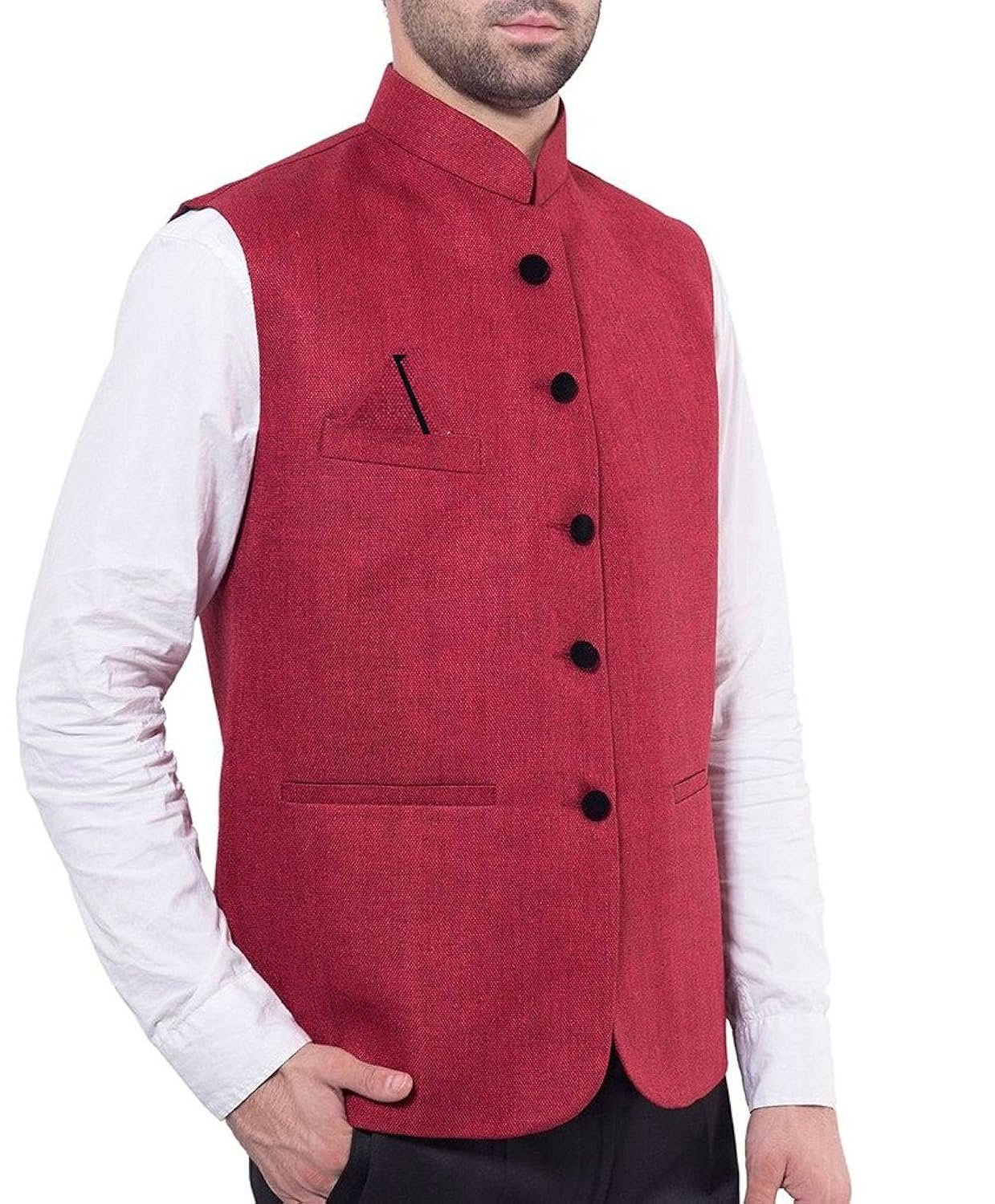 glamio men's blend waistcoat occassion partywear festival nehru jacket