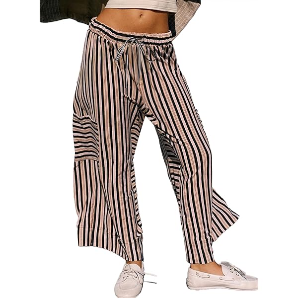 パンツ wide buggy stripe slacks used Striped Pants for Women for Sale - eBay