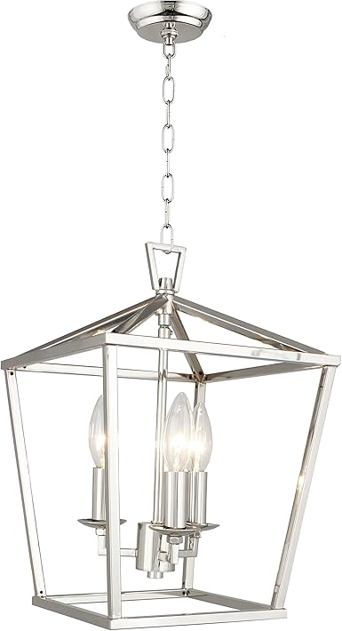 Cage Pendant Light Lantern Iron Art Design 3 Heads Candle Style