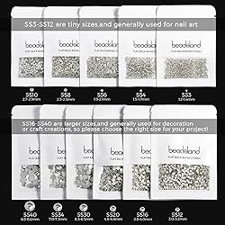 Beadsland 1440pcs Flat Back Crystal Rhinestones
