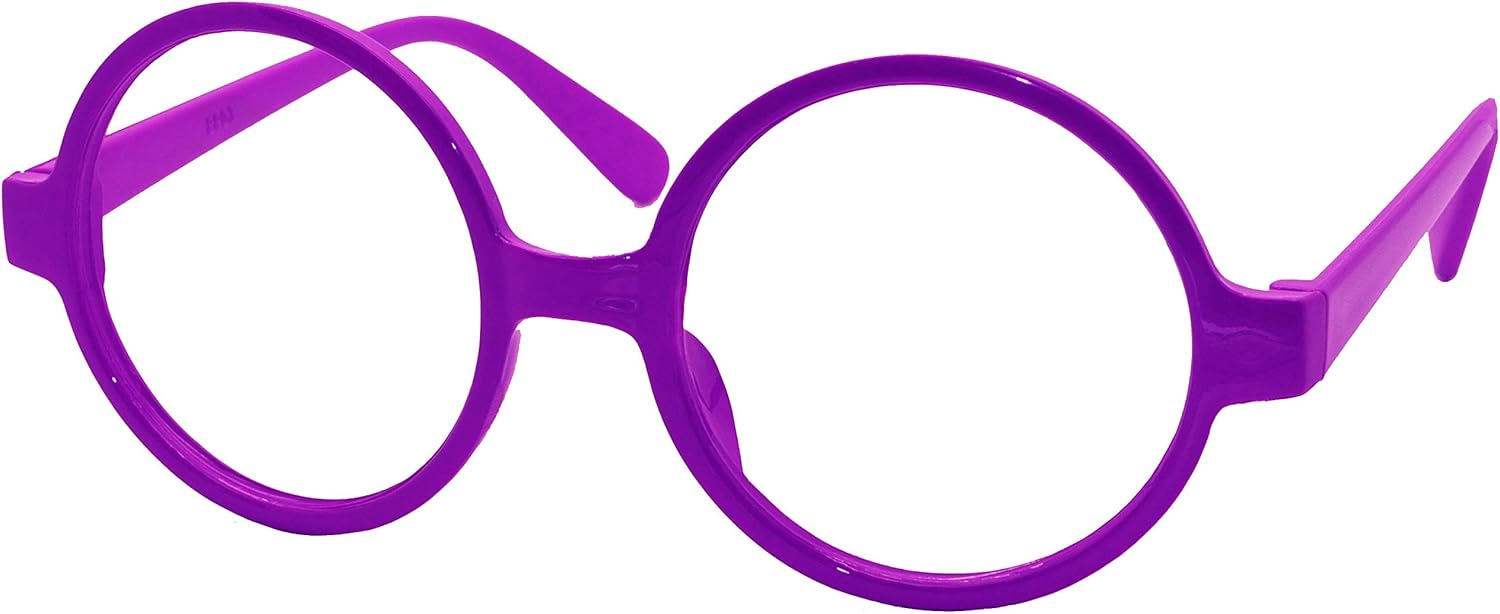 FancyG Retro Geek Nerd Style Round Shape Glass Frame NO LENSES - Matte Black: Clothing