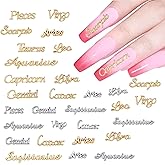 Zodiac Nail Charms, 3D Zodiac Nail Charms for Acrylic Nails, Alloy Twelve Constellation Zodiac Virgo Leo Aries Taurus Gemini Capricorn Charms for DIY Nail Art (A-48pcs)
