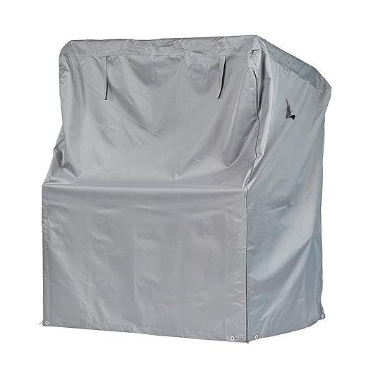 Premium Schutzhülle für Strandkorb aus Polyester Oxford 600D - lichtgrau - von 'mehr Garten' - Größe XL (Breite: max. 150cm)