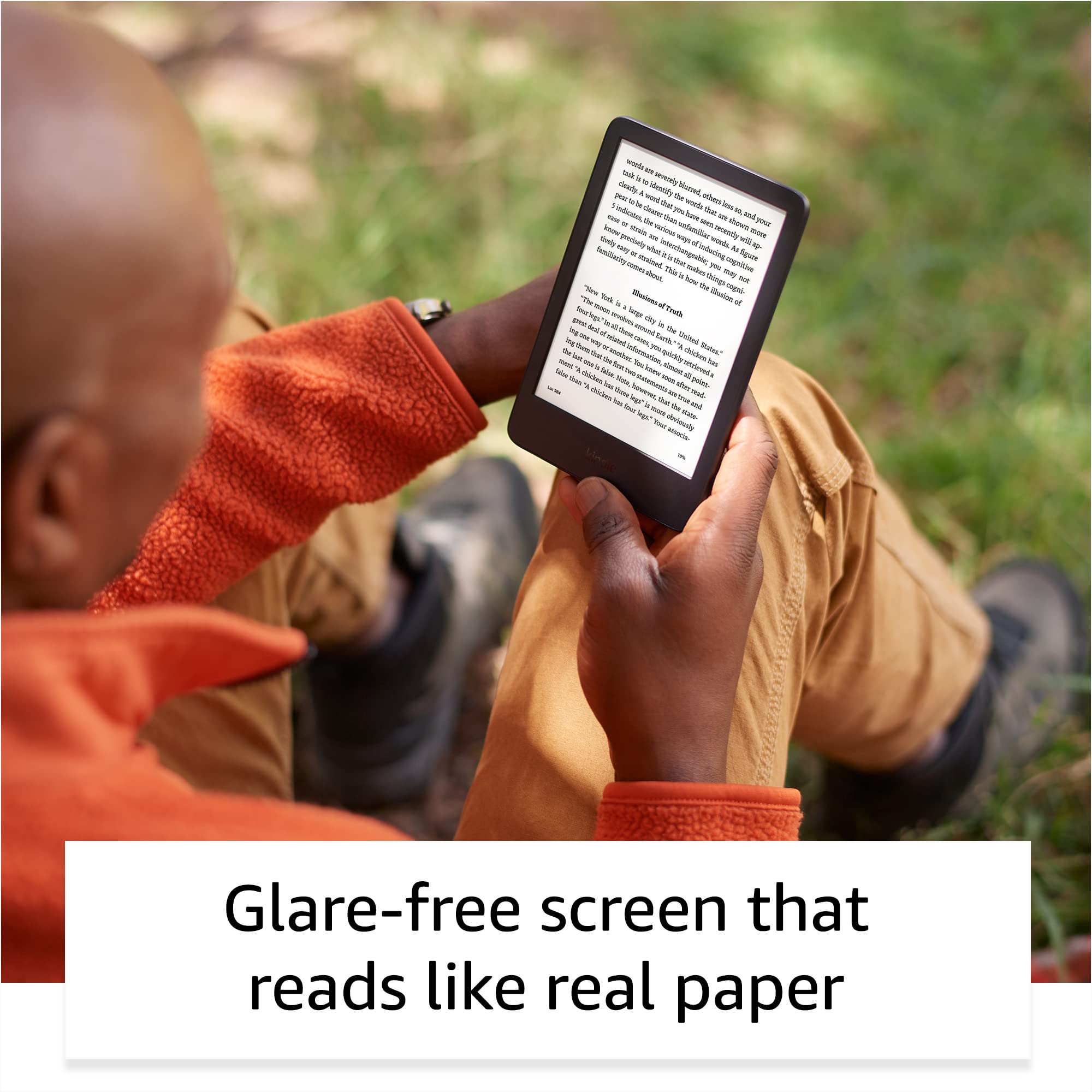 Amazon Kindle – The lightest and most compact Kindle, with extended battery life, adjustable front light, and 16 GB storage – Without Lockscreen Ads – Black