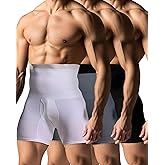 Shyyween 3 Pcs Men Girdle Tummy Control Shorts Compression Underwear High Waist Trainer Shapewear Body Shaper Boxer Briefs