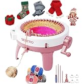 SENTRO 48 Needles Knitting Machine with Row Counter, Circular Crochet Loom | Dual Tube &amp; Panel Modes, 4 Yarn Tension Settings, for Scarves, Hats, Socks, Gloves, Beginner-Friendly