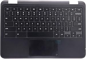 Deal4GO Top Cover Upper Case Palmrest Keyboard & Touchpad Replacement for Dell Chromebook 11 3180 3181 P26T VK0VC 0VK0VC