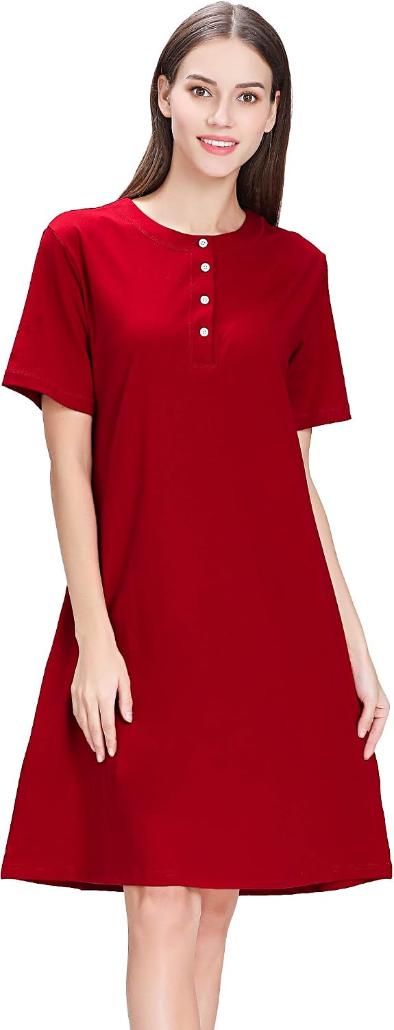women's cotton knit nightshirts