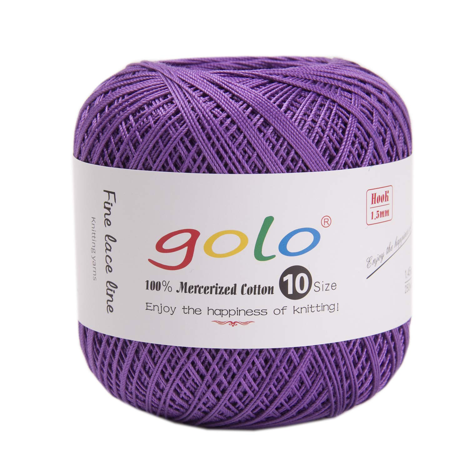golo Crochet Thread Size 10 Yarn for Hand Knitting Crochet Yarn (Purple-675)