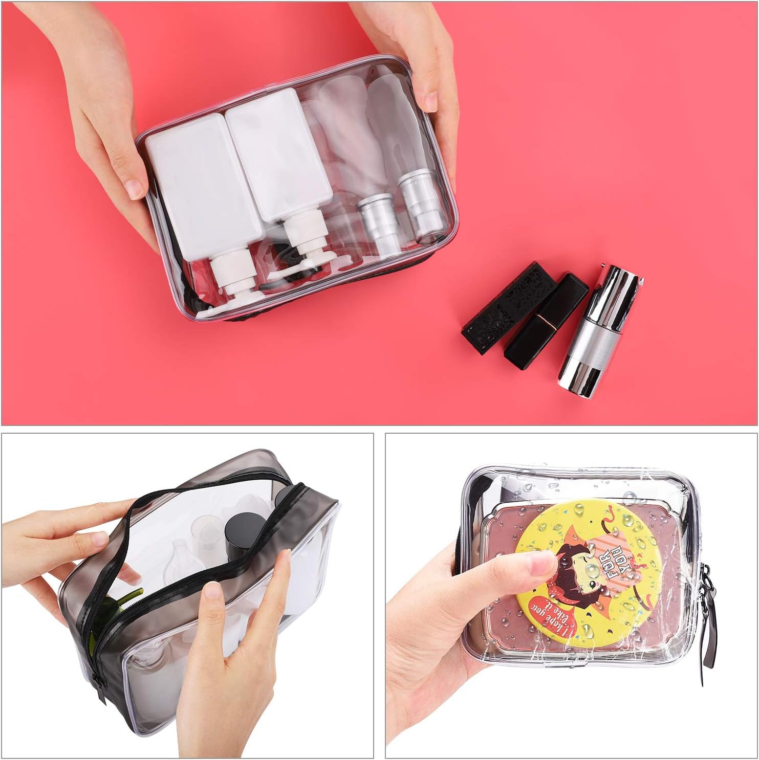 Accessorios De Viaje Pequena Mediana Grande X Grande Sunwuun 4 Pcs Neceser Transparente Bolso Transparente Mujer Neceser Transparente Para Avion Impermeable Bolsa De Transporte Bolsa De Cosmeticos Con Cremallera Equipaje Reskill Uom Gr